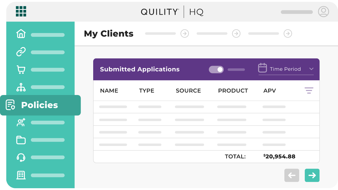 Quility HQ policy tracking dashboard